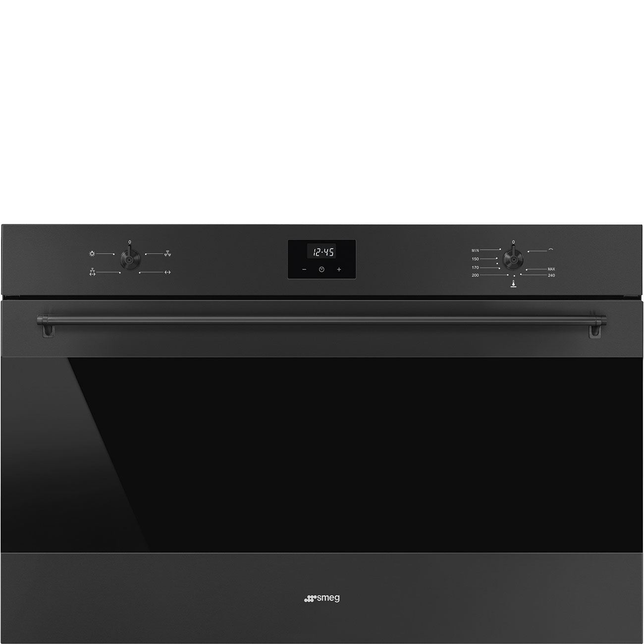 SF9300GGVNSS.jpg Smeg Gas/Gas Convection Oven 90cm 116L Black Matt - Image 1